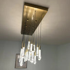 50 Inch Seeded Glass Raindrop Rectangular Chandelier - Soltaire