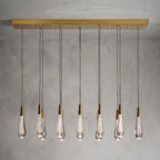 37 Inch Seeded Glass Raindrop Rectangular Chandelier - Soltaire