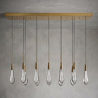 37 Inch Seeded Glass Raindrop Rectangular Chandelier - Soltaire
