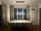37 Inch Seeded Glass Raindrop Rectangular Chandelier - Soltaire