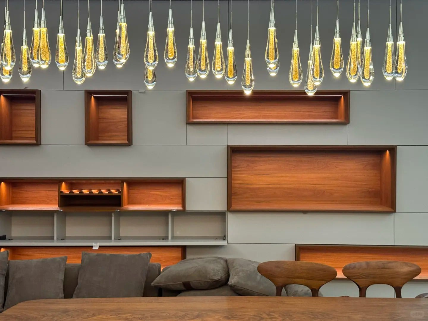 72 Inch Teardrop Glass Rectangular Chandelier – Meteor