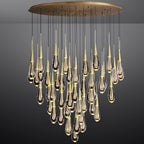 60 Inch Teardrop Glass Round Chandelier – Meteor