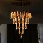 60 Inch Teardrop Glass Round Chandelier – Meteor