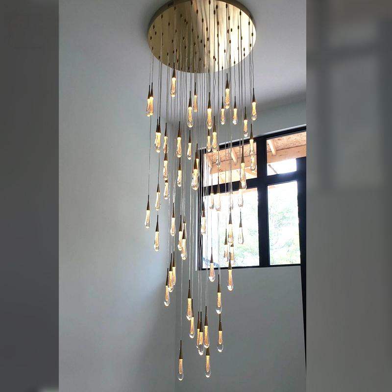 60 Inch Teardrop Glass Round Chandelier – Meteor