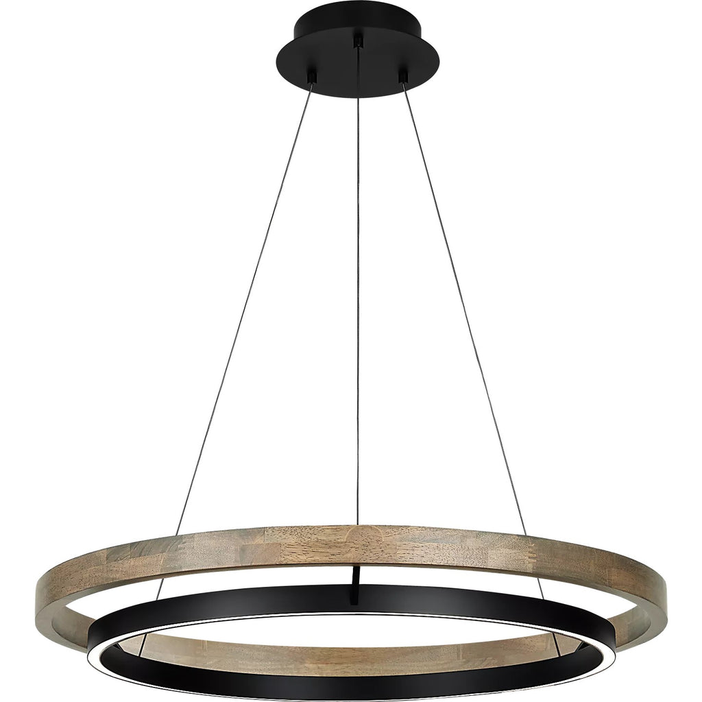 39 Inch Ring LED Wood Chandelier - Grace