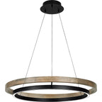 39 Inch Ring LED Wood Chandelier - Grace