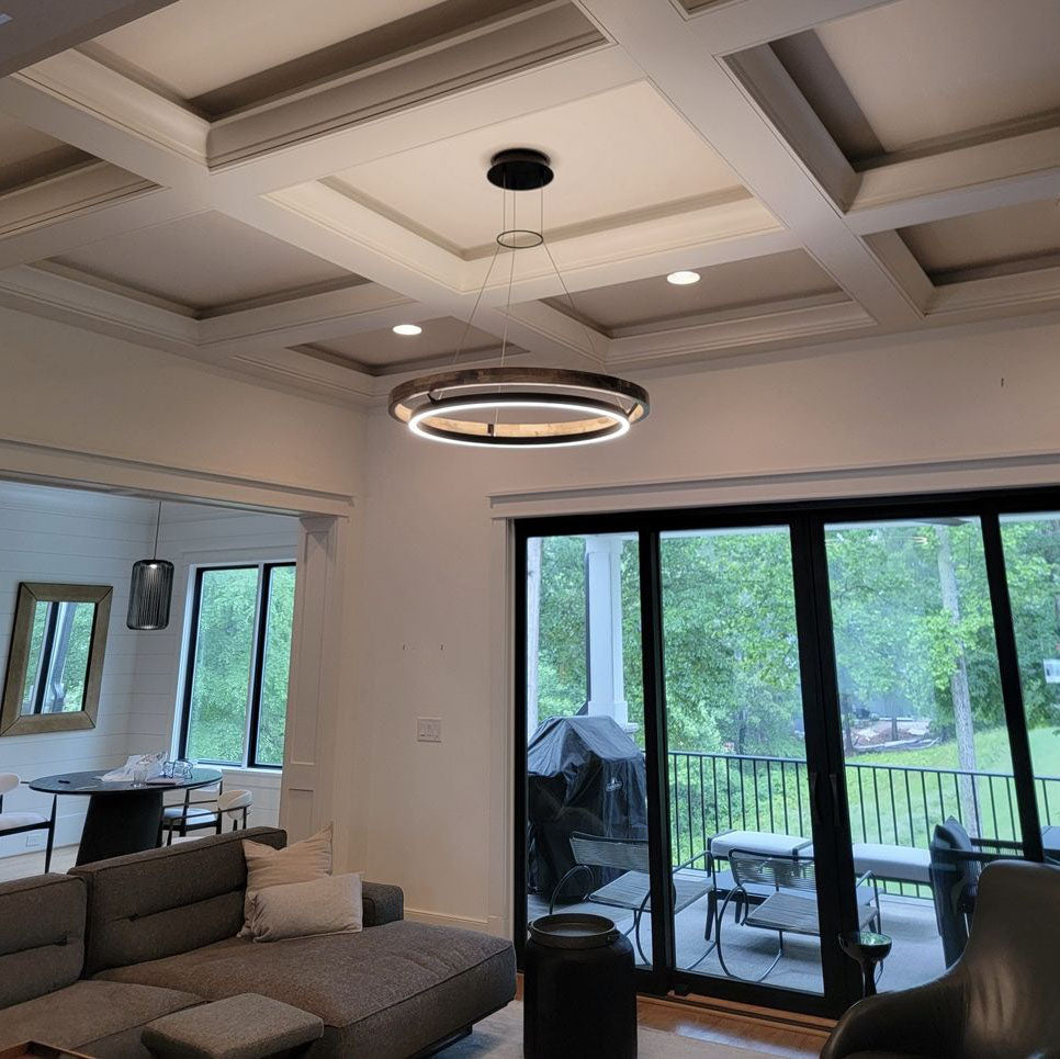 39 Inch Oak Ring LED Chandelier - Grace