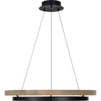 39 Inch Ring LED Wood Chandelier - Grace
