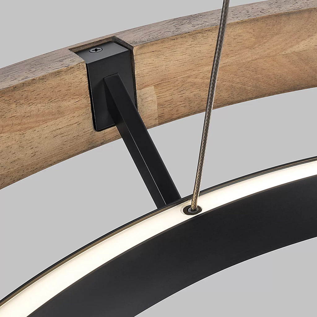 60 Inch Ring LED Wood Chandelier - Grace