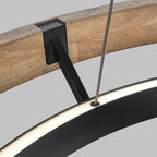 60 Inch Ring LED Wood Chandelier - Grace