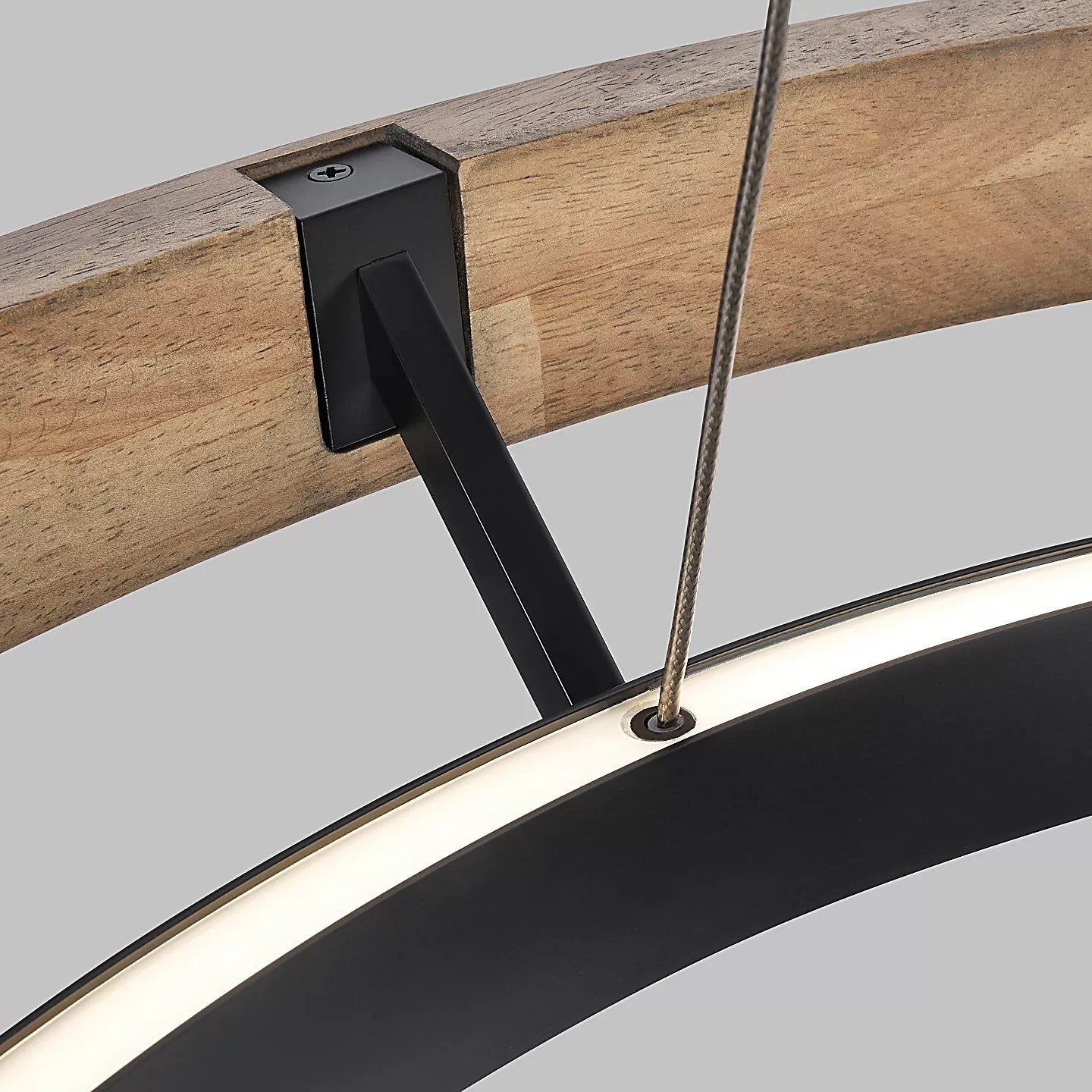 60 Inch Ring LED Wood Chandelier - Grace