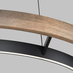 60 Inch Ring LED Wood Chandelier - Grace