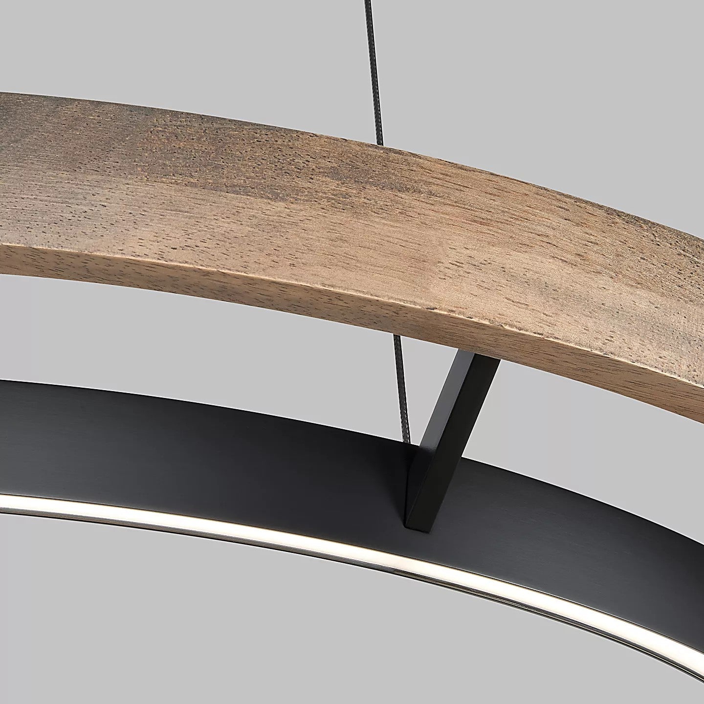 60 Inch Ring LED Wood Chandelier - Grace