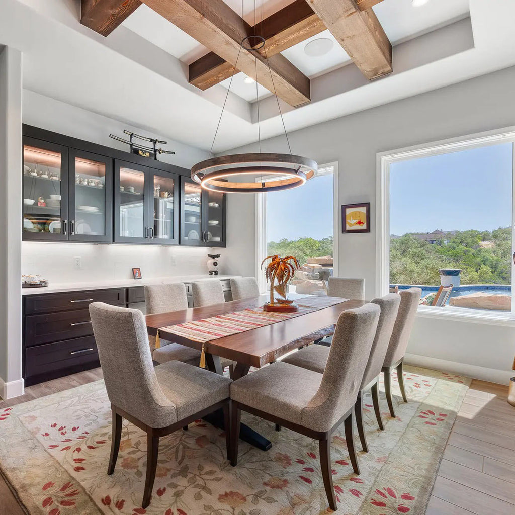 39 Inch Oak Ring LED Chandelier - Grace