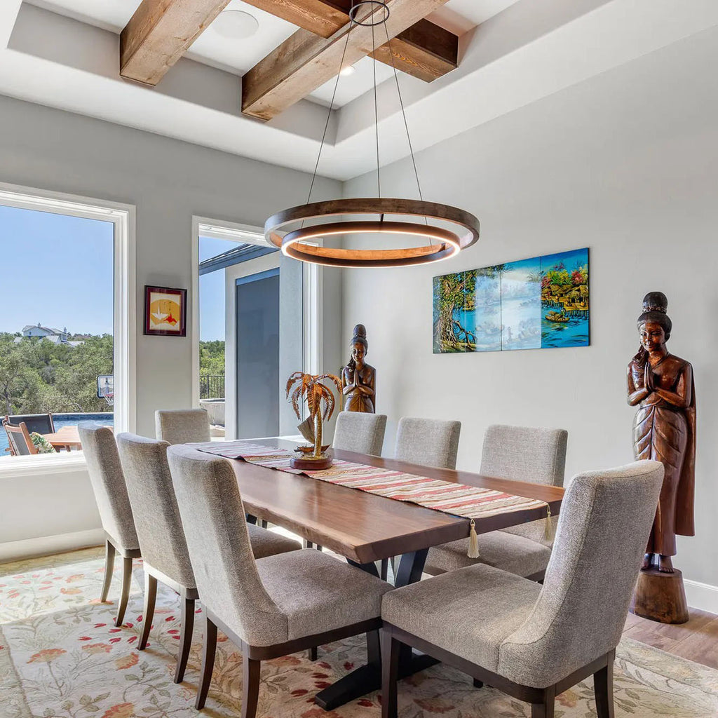 39 Inch Oak Ring LED Chandelier - Grace