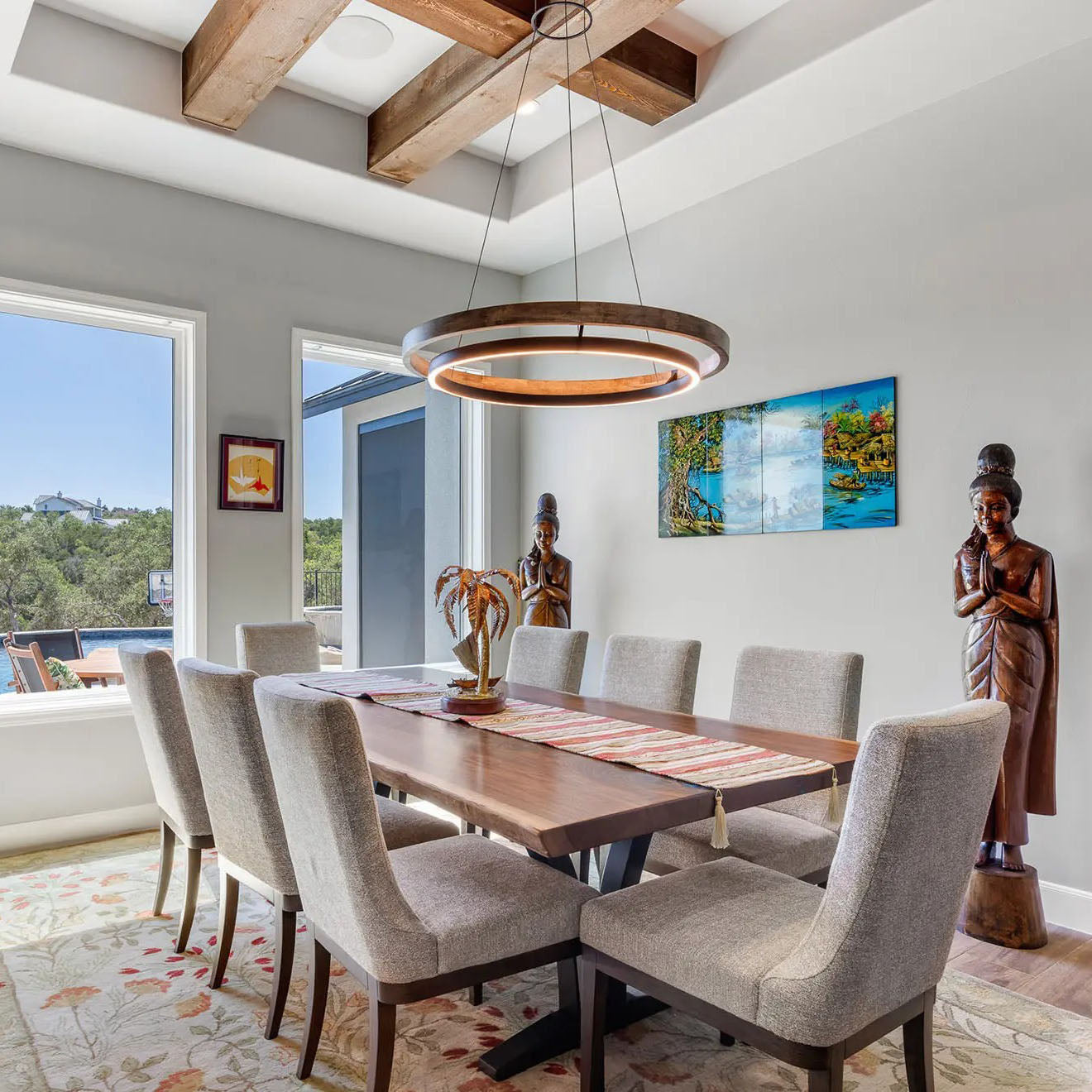 39 Inch Oak Ring LED Chandelier - Grace