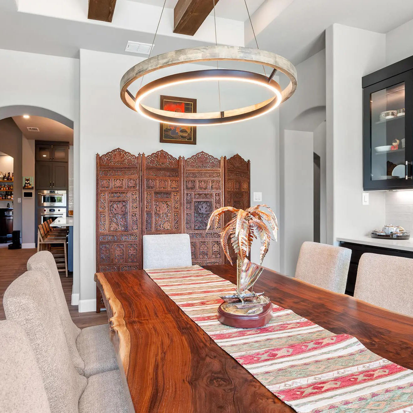 39 Inch Oak Ring LED Chandelier - Grace