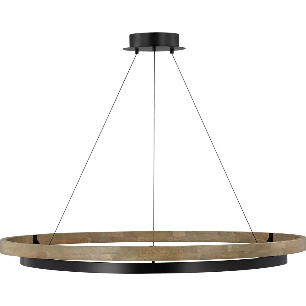 48 Inch Ring LED Wood Chandelier - Grace