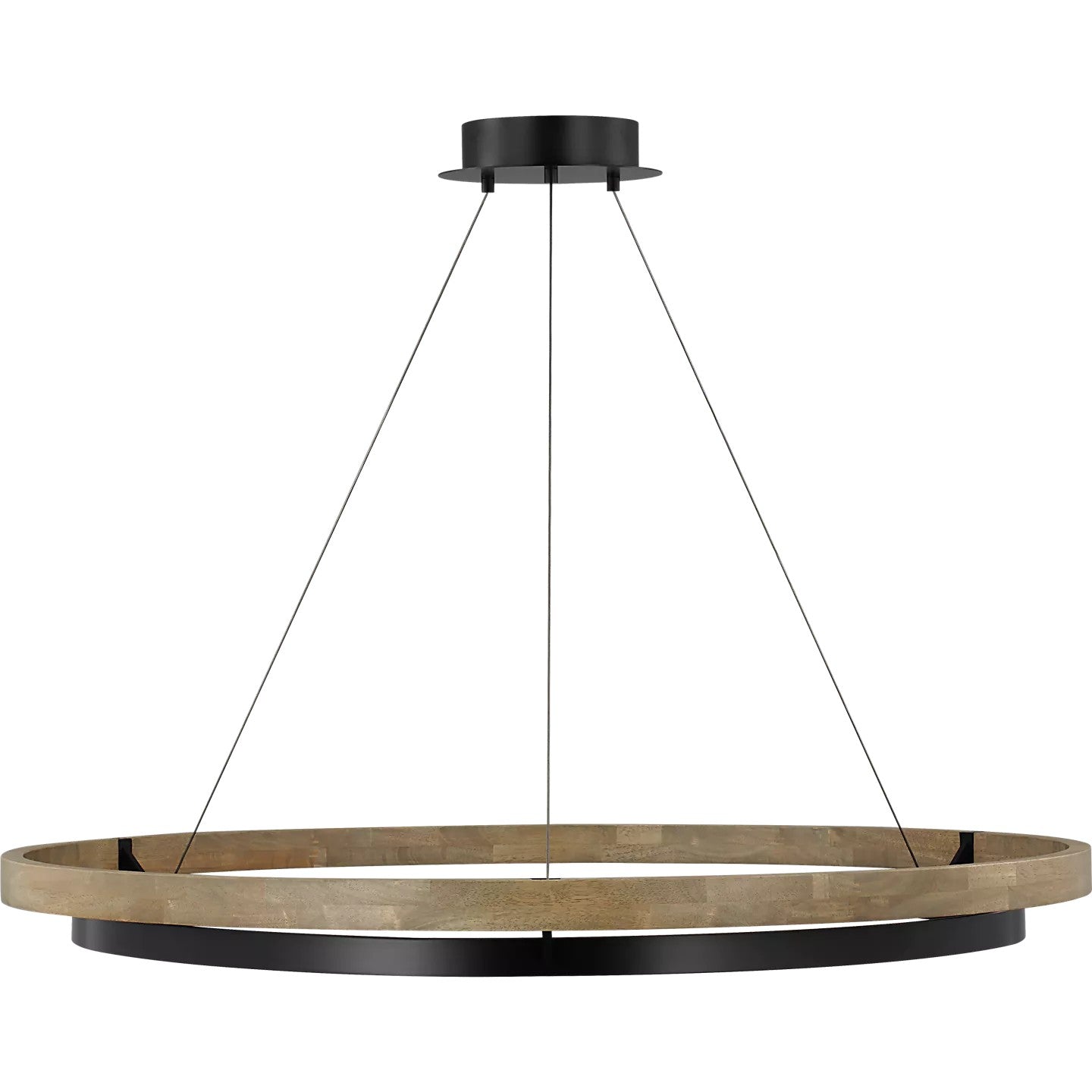 48 Inch Ring LED Wood Chandelier - Grace