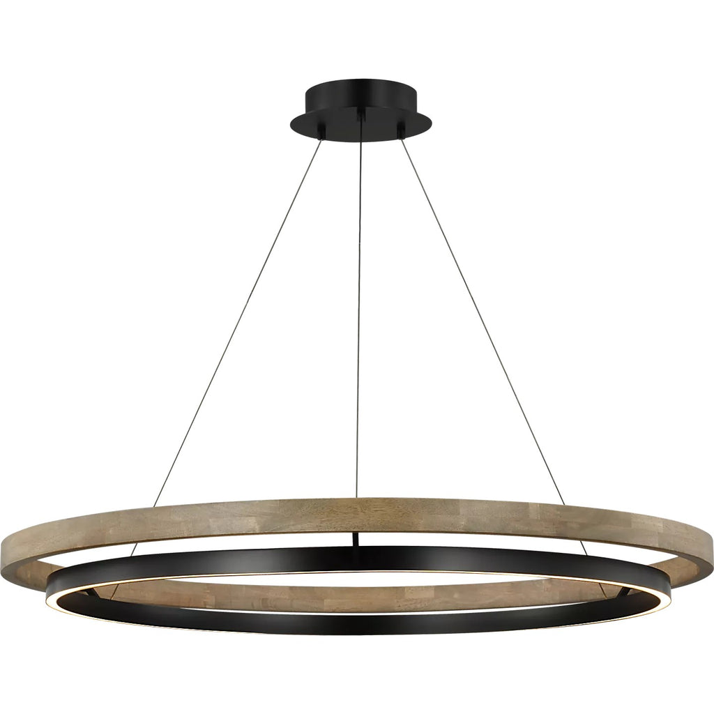 48 Inch Ring LED Wood Chandelier - Grace