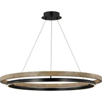 48 Inch Ring LED Wood Chandelier - Grace