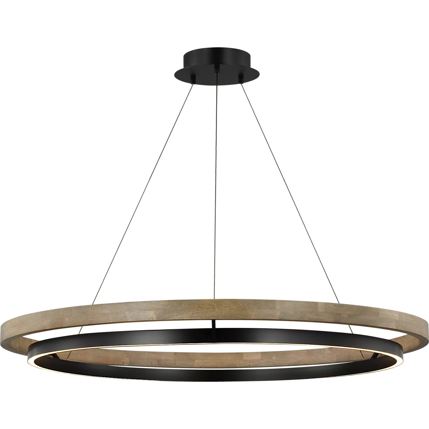 48 Inch Ring LED Wood Chandelier - Grace