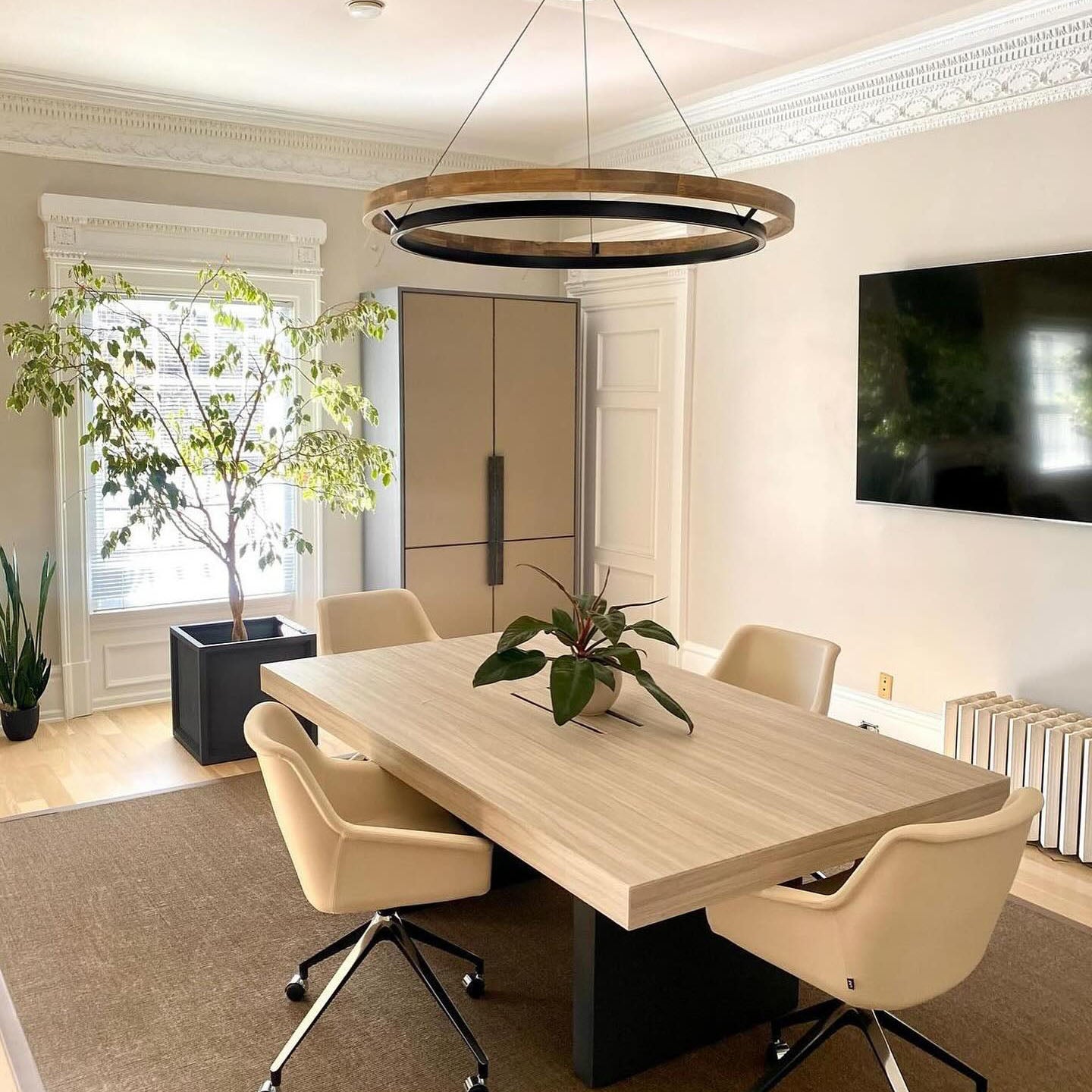 48 Inch Oak Ring LED Chandelier - Grace