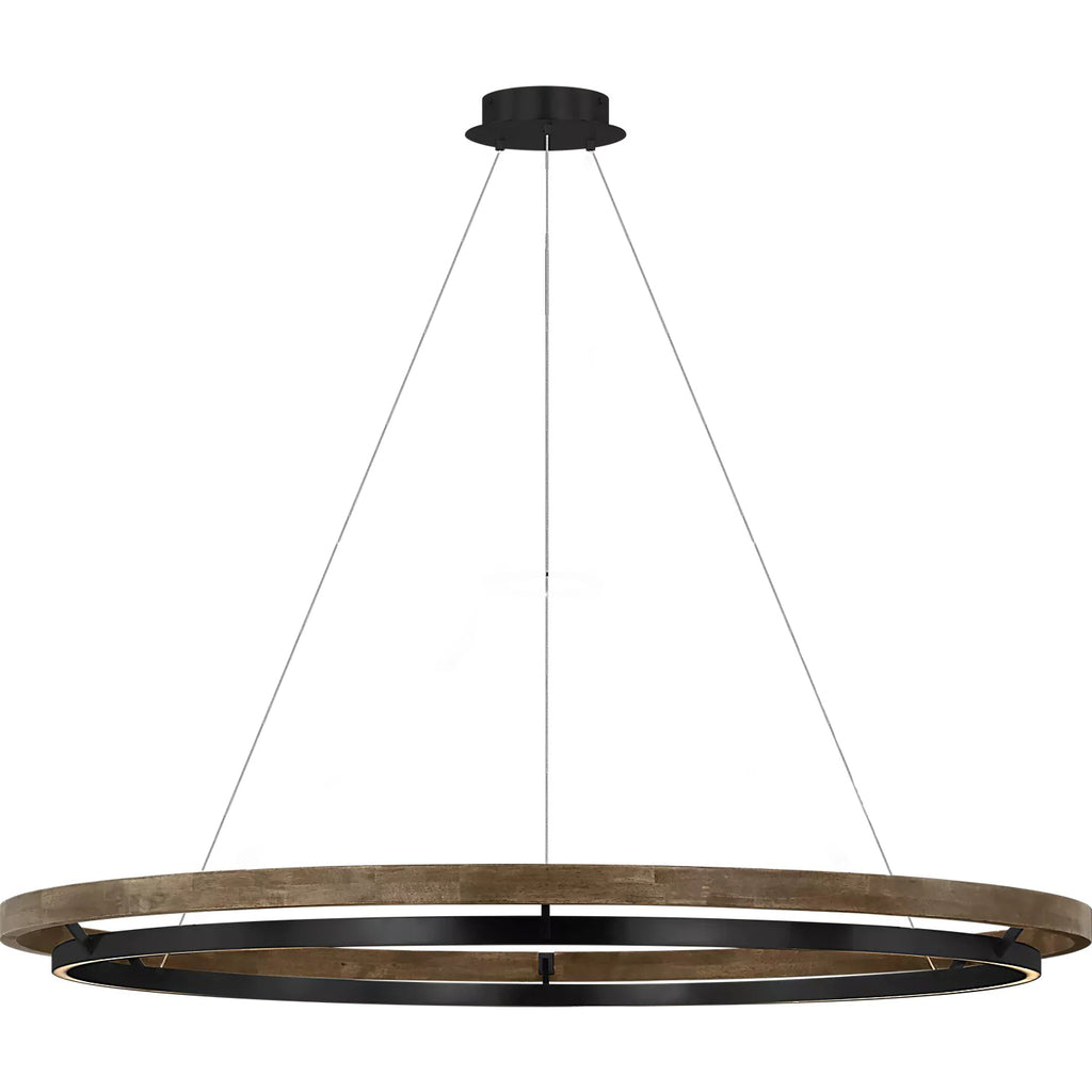 60 Inch Ring LED Wood Chandelier - Grace