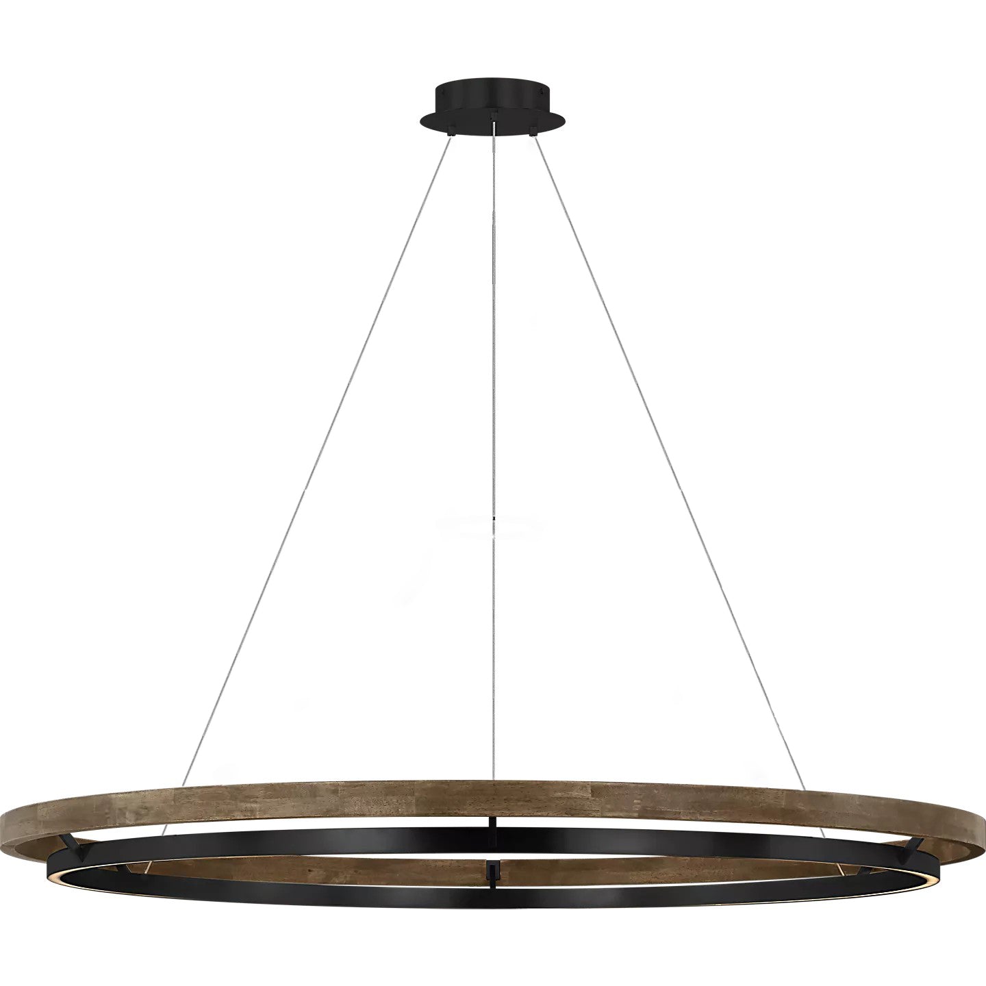60 Inch Ring LED Wood Chandelier - Grace