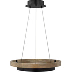 24 Inch Ring LED Wood Chandelier - Grace