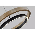 24 Inch Ring LED Wood Chandelier - Grace