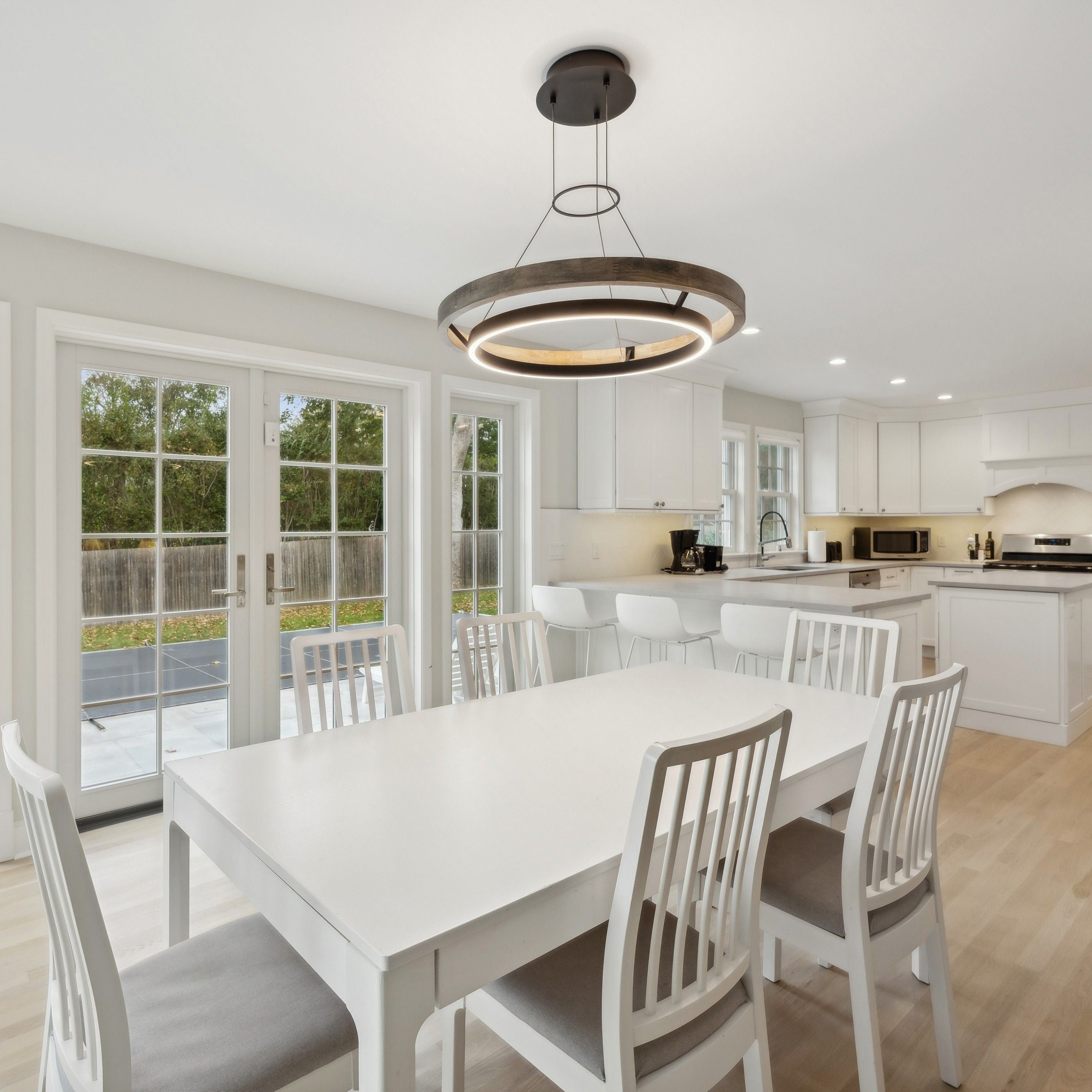 24 Inch Oak Ring LED Chandelier - Grace