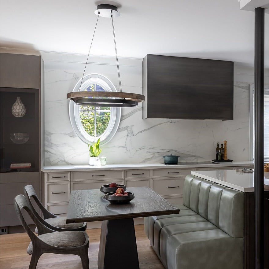 24 Inch Oak Ring LED Chandelier - Grace