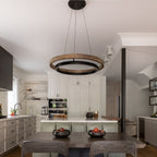 24 Inch Oak Ring LED Chandelier - Grace