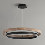 31 Inch Ring LED Wood Chandelier - Grace