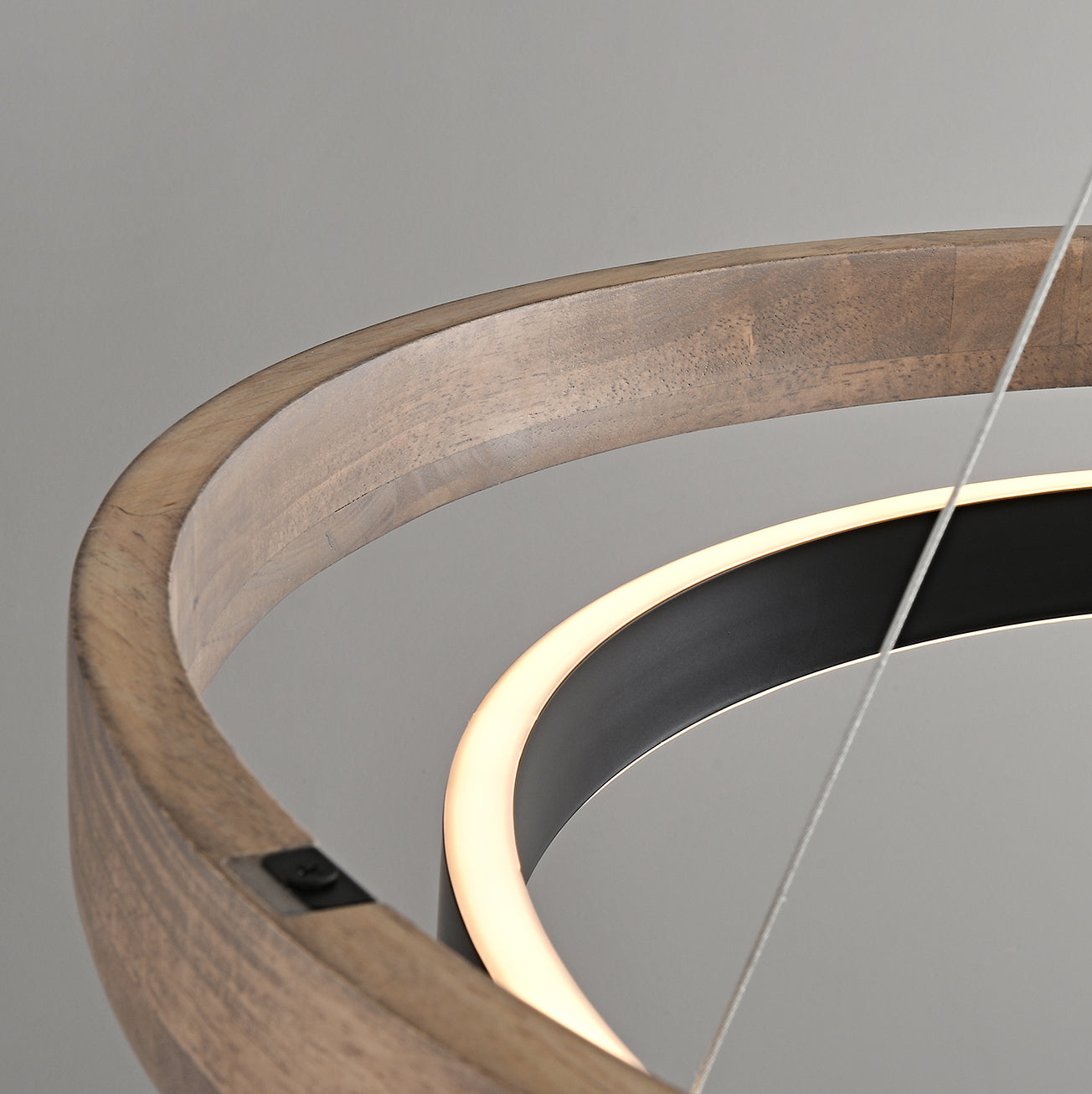 31 Inch Ring LED Wood Chandelier - Grace