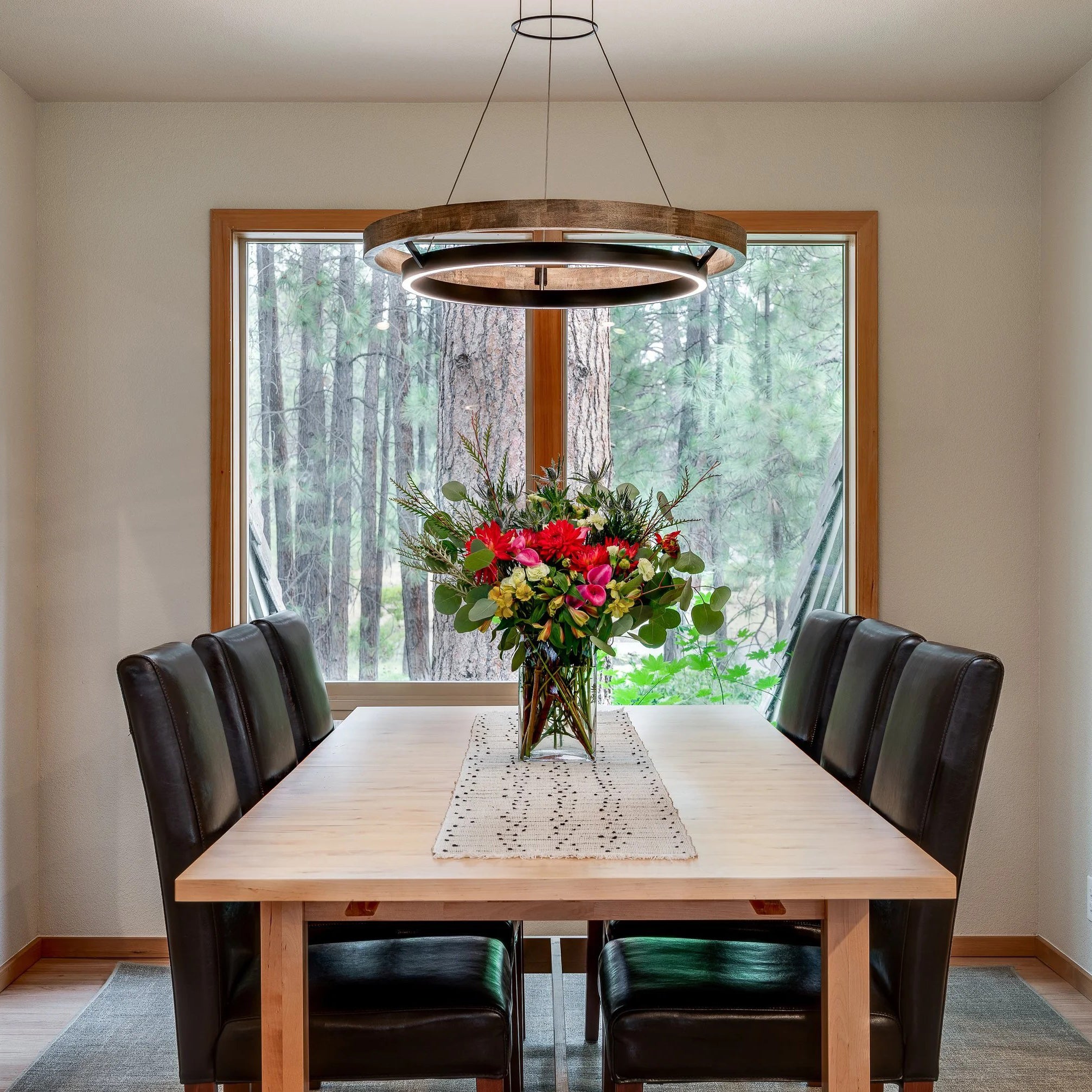 31 Inch Oak Ring LED Chandelier - Grace