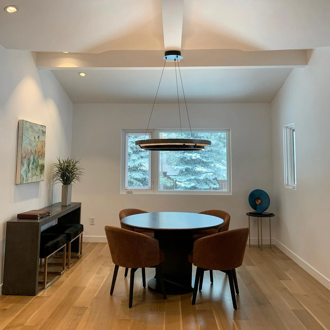 31 Inch Oak Ring LED Chandelier - Grace