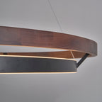 39 Inch Ring LED Walnut Chandelier - Grace