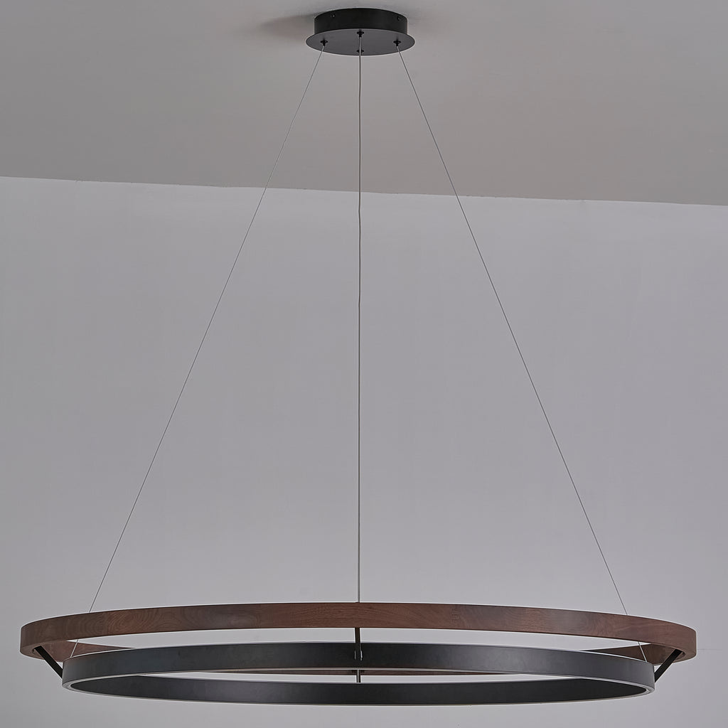 48 Inch Ring LED Walnut Chandelier - Grace