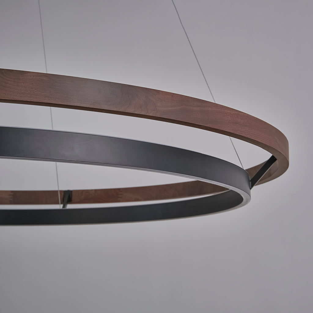 48 Inch Ring LED Walnut Chandelier - Grace