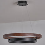 24 Inch Ring LED Walnut Chandelier - Grace