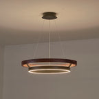 24 Inch Ring LED Walnut Chandelier - Grace