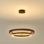24 Inch Walnut Ring LED Chandelier - Grace