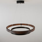 24 Inch Ring LED Walnut Chandelier - Grace