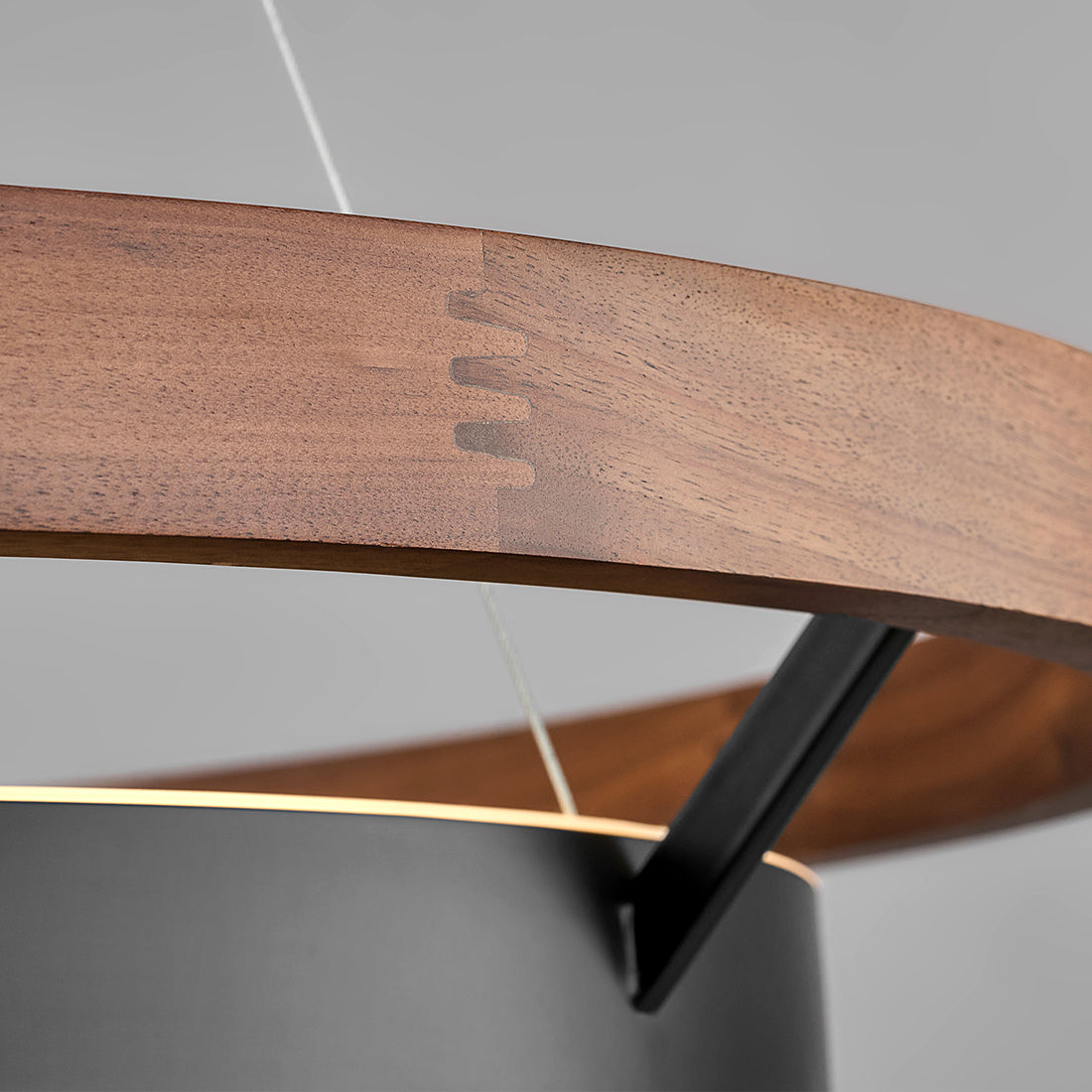 31 Inch Ring LED Walnut Chandelier - Grace