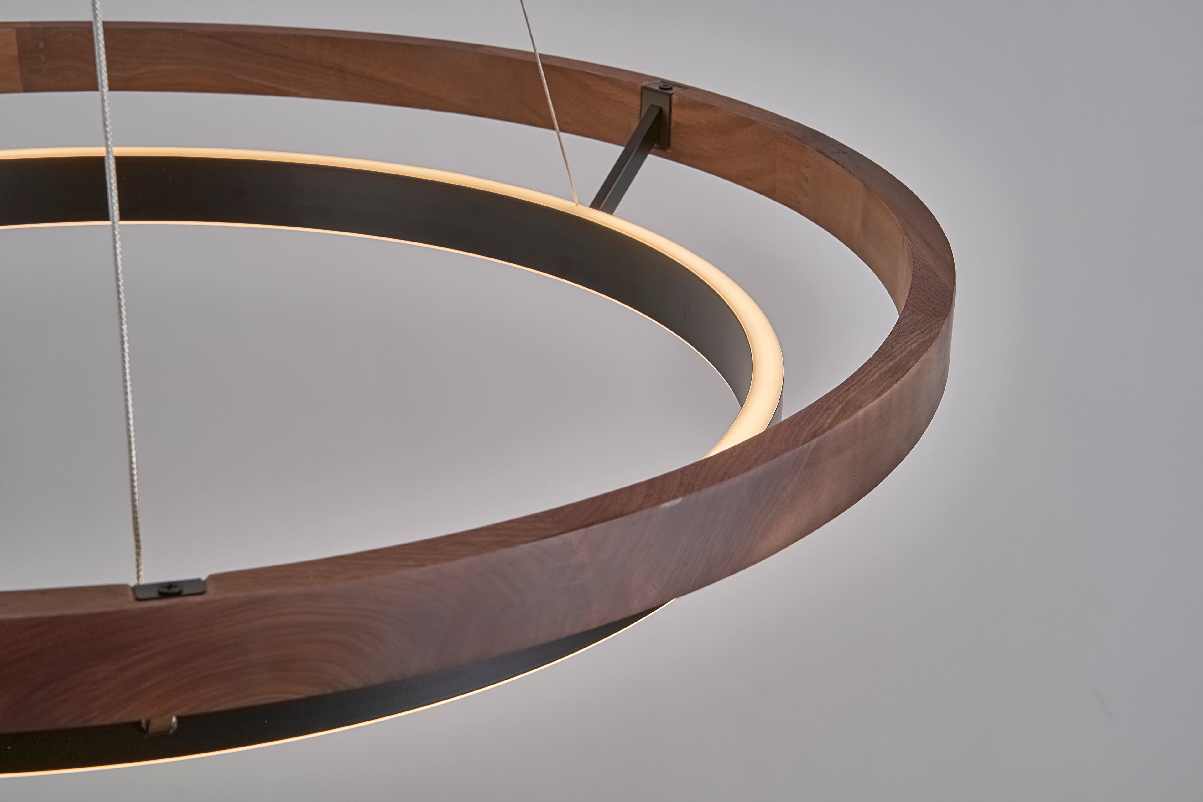 31 Inch Ring LED Walnut Chandelier - Grace