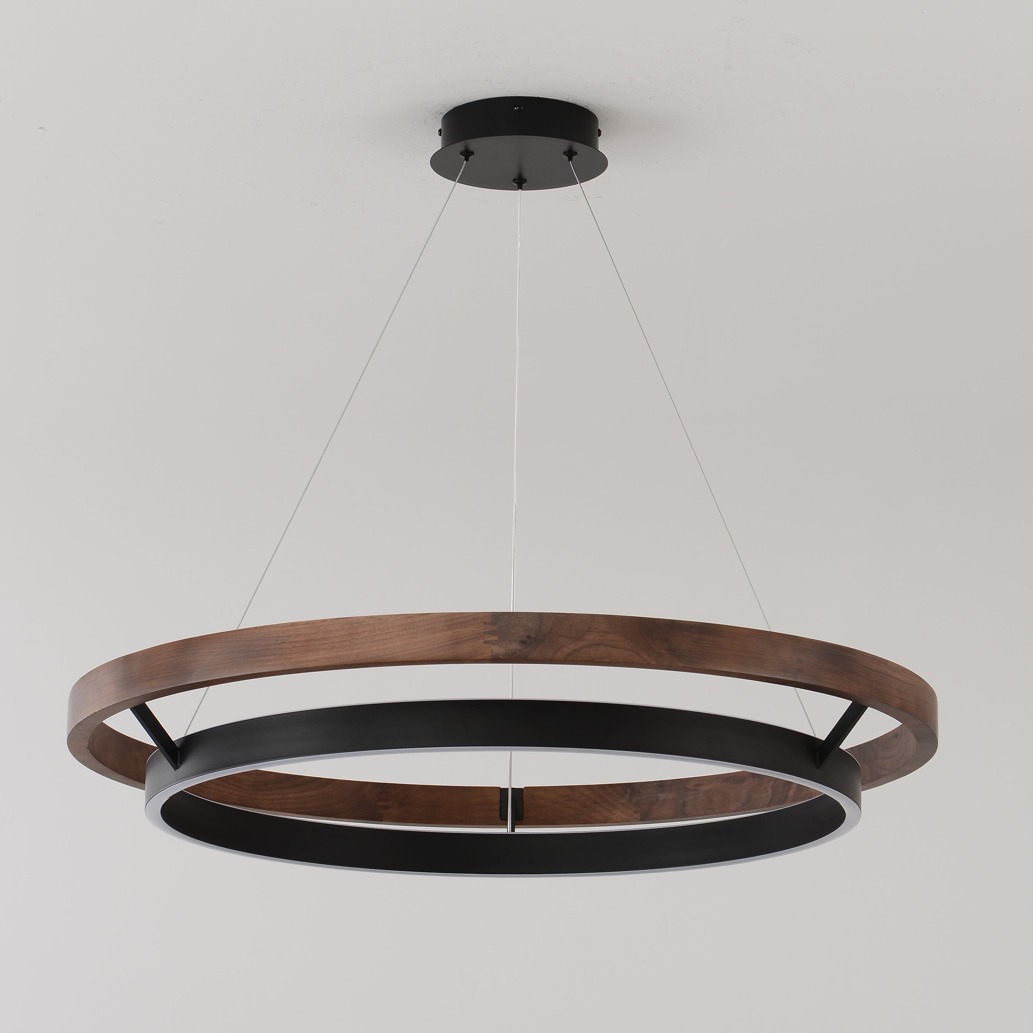31 Inch Ring LED Walnut Chandelier - Grace