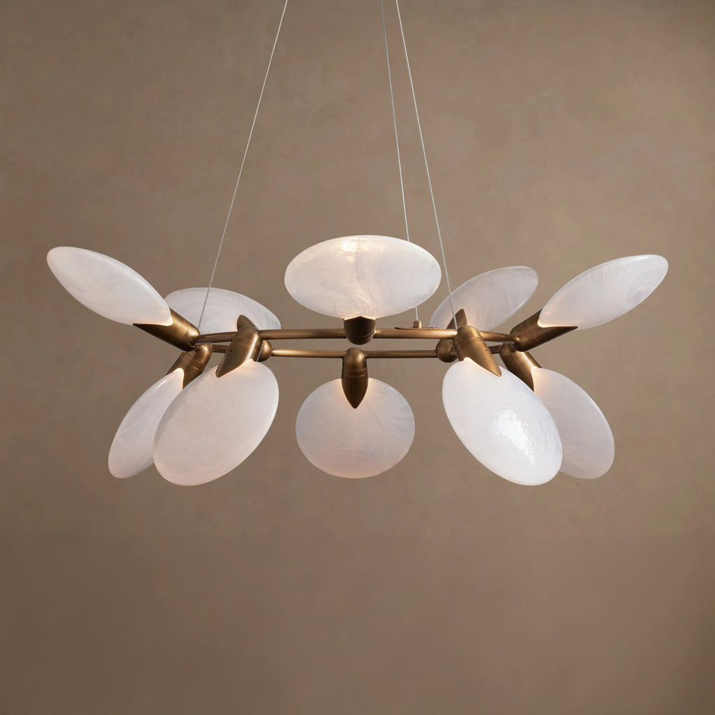 Lustre rond en verre à disques de 107 cm - Lyla