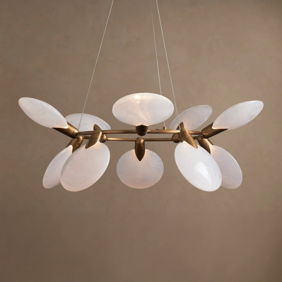 Lustre rond en verre à disques de 107 cm - Lyla